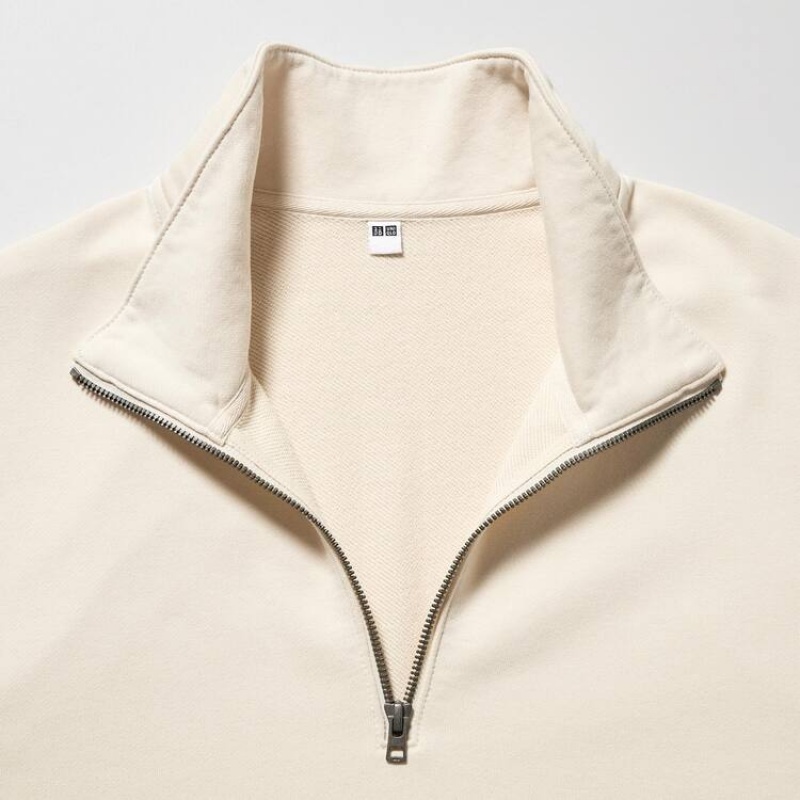 Sudaderas Uniqlo Sweat Half-zipped Pullover Hombre Beige | 7463DARQU