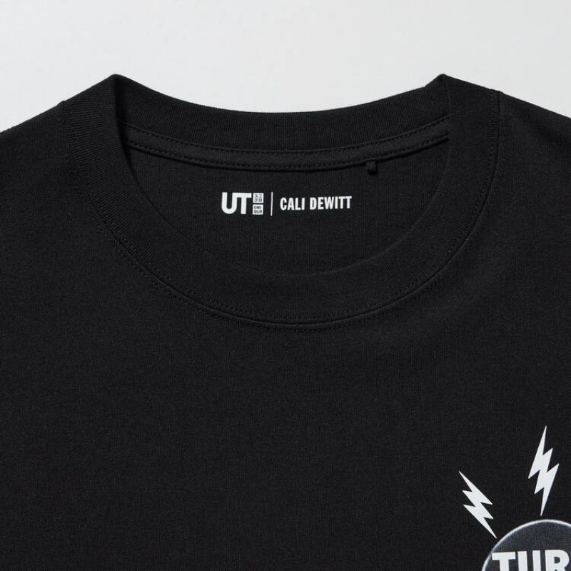 Sudaderas Uniqlo The Message Ut Estampadas (Cali Dewitt) Hombre Negras | 5942SXDJV