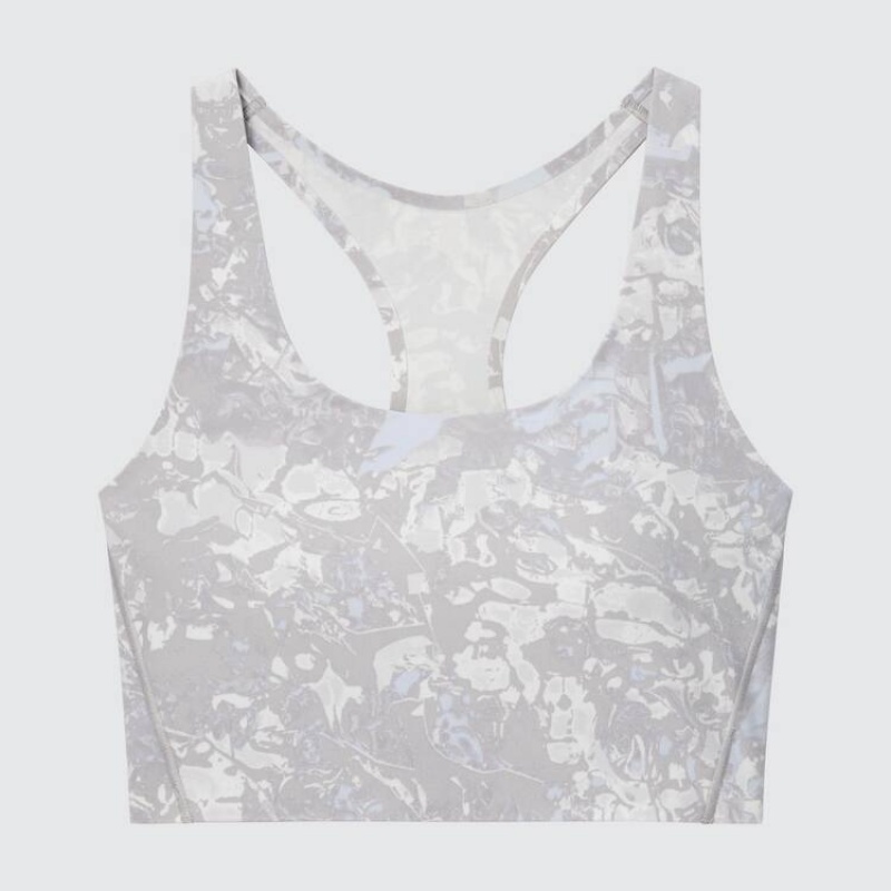 Sujetadores Uniqlo Printed Square Neck Active Wireless Mujer Gris | 6487UJTON