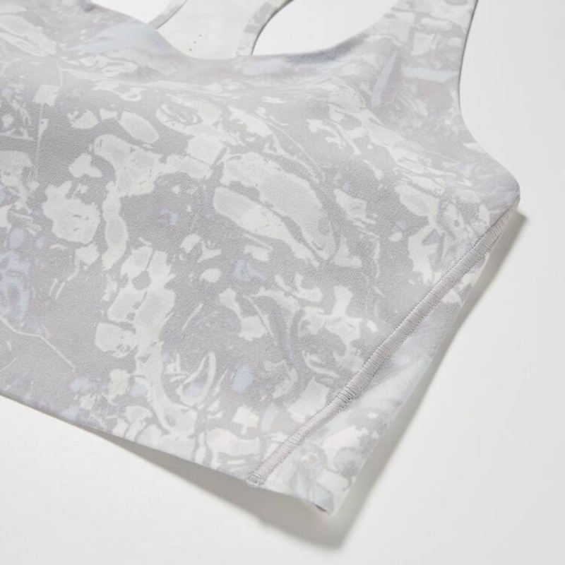 Sujetadores Uniqlo Printed Square Neck Active Wireless Mujer Gris | 6487UJTON