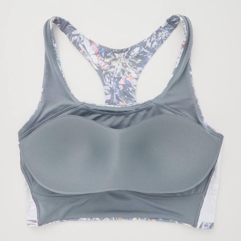 Sujetadores Uniqlo Square Neck Printed Active Wireless Mujer Gris | 1625JTQOS