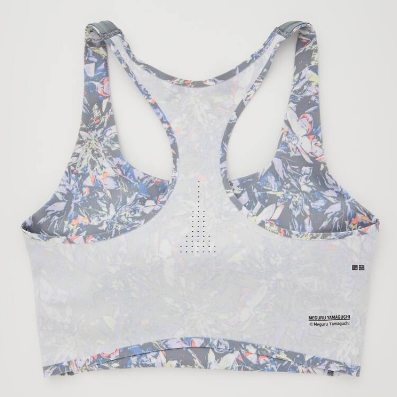 Sujetadores Uniqlo Square Neck Printed Active Wireless Mujer Gris | 1625JTQOS