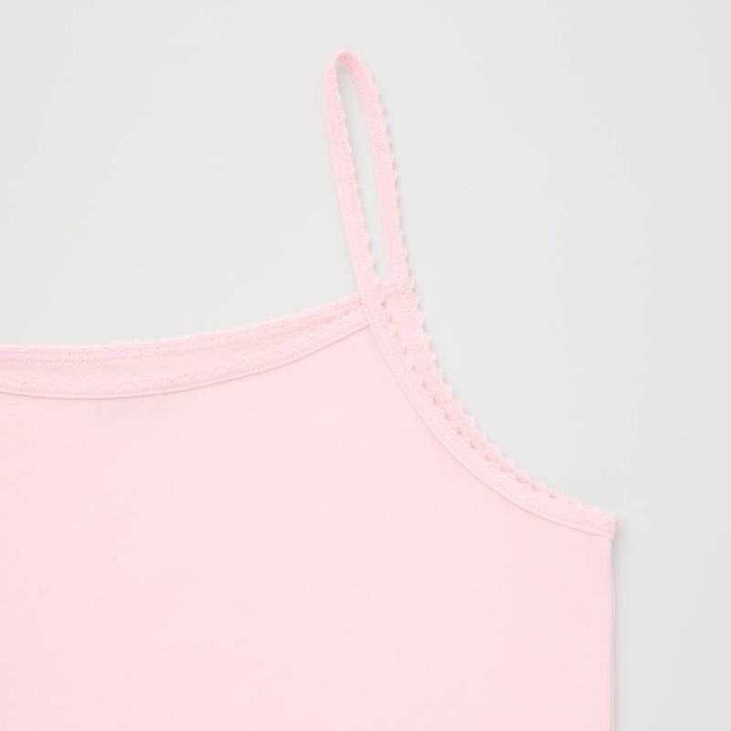 Tops Uniqlo Airism Algodon Blend Camisole Niños Rosas | 2487UZHRK