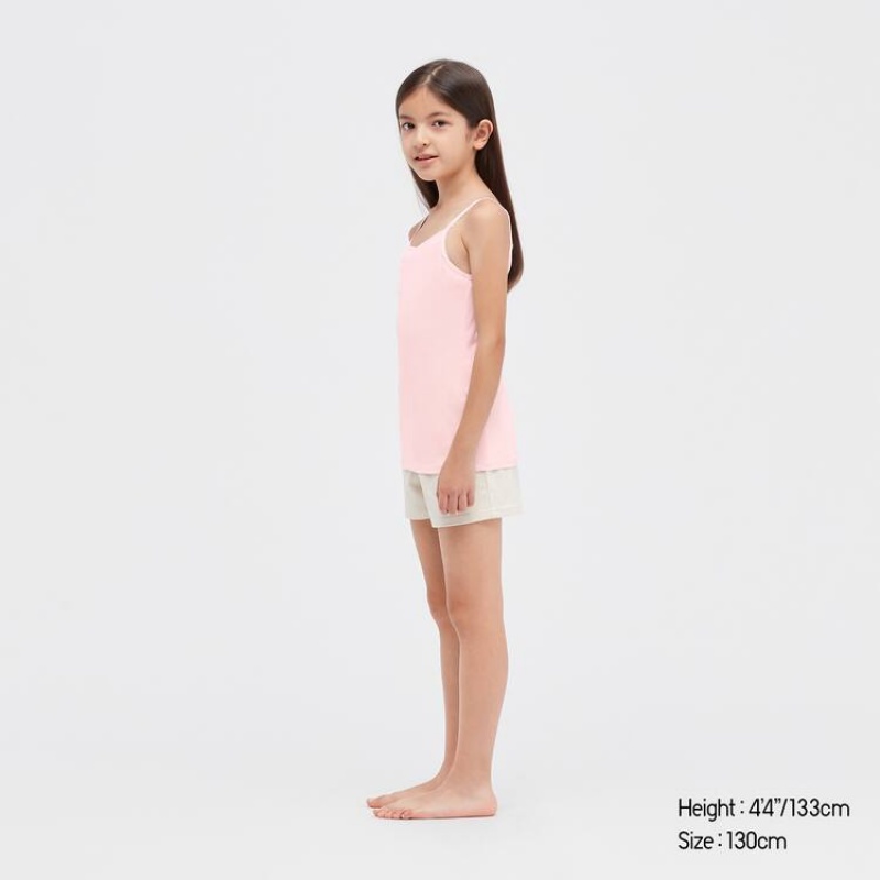 Tops Uniqlo Airism Algodon Blend Camisole Niños Rosas | 2487UZHRK