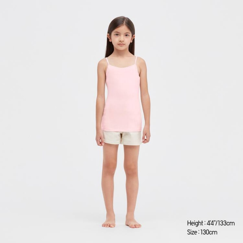 Tops Uniqlo Airism Algodon Blend Camisole Niños Rosas | 2487UZHRK