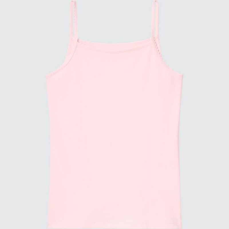 Tops Uniqlo Airism Algodon Blend Camisole Niños Rosas | 2487UZHRK