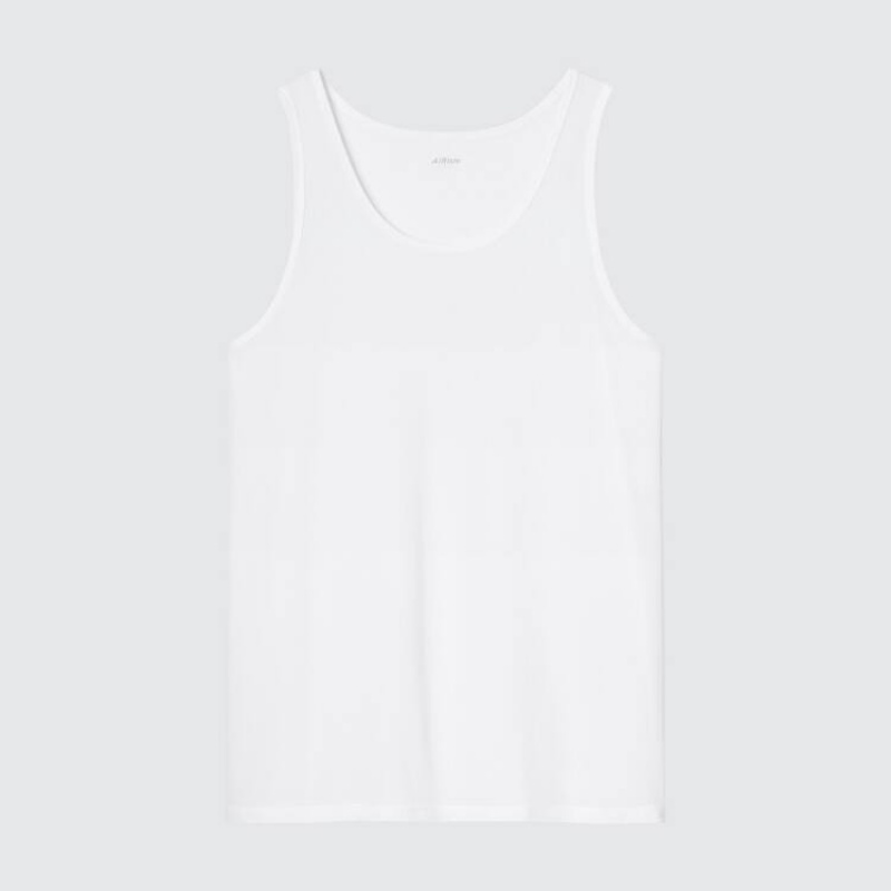 Tops Uniqlo Airism Mesh Hombre Blancas | 6715RIXDN