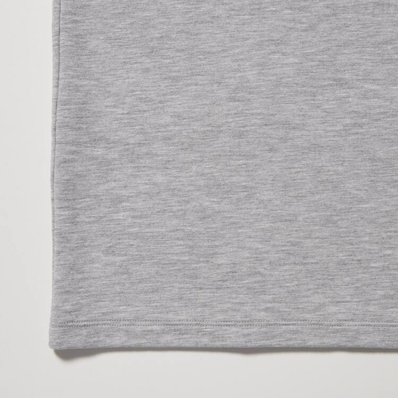 Tops Uniqlo Heattech Extra Warm Algodon Heather Crew Neck Long Sleeved Thermal Hombre Gris | 8074FVUCN