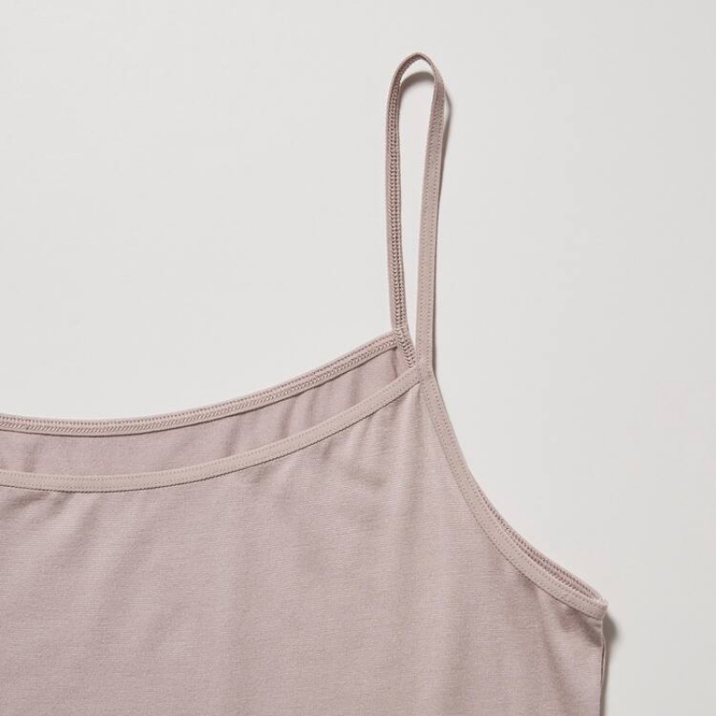 Tops Uniqlo Heattech Thermal Camisole Mujer Beige | 5147GEUYK