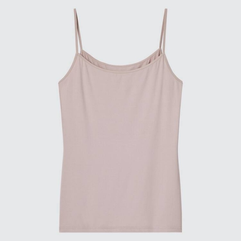 Tops Uniqlo Heattech Thermal Camisole Mujer Beige | 5147GEUYK