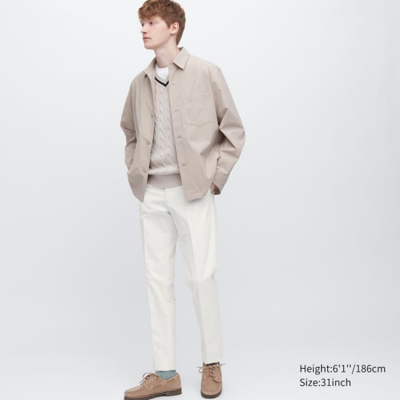 Trajes Uniqlo Airsense Ultra Light Algodon-like (Long) Hombre Blancas | 1039QLCFO