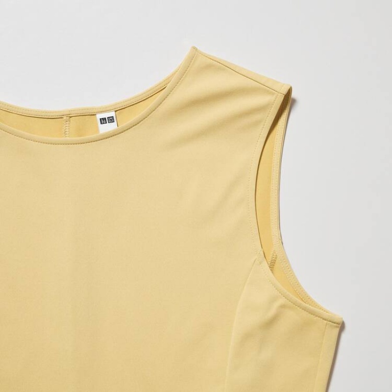 Vestido Uniqlo Airism Ultra Stretch Sin Manga Mujer Amarillo | 9745QXZSC