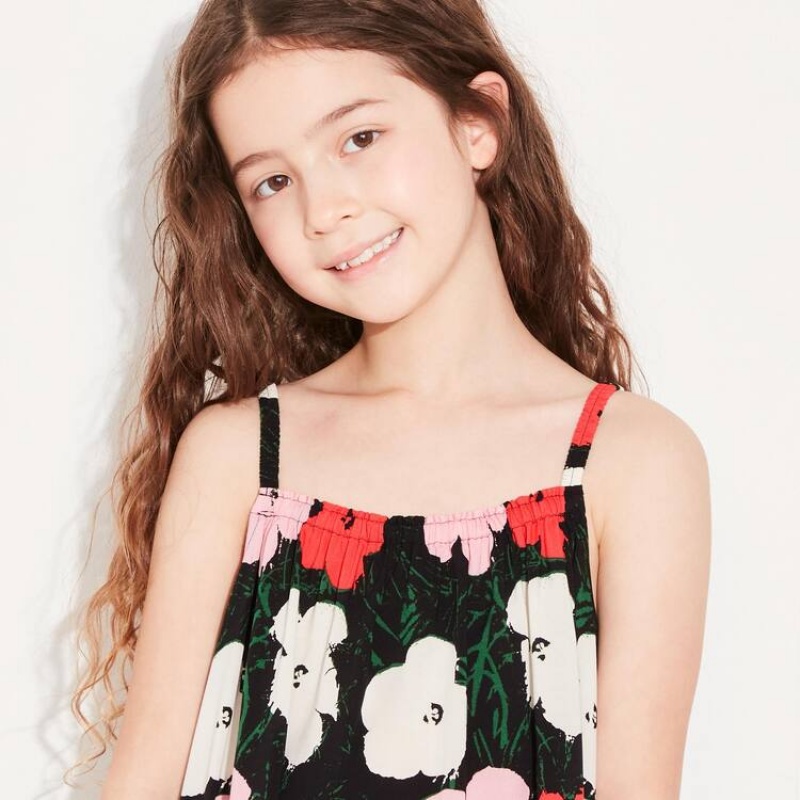 Vestido Uniqlo Andy Warhol Flowers Colección Ut Camisole Niños Rosas | 9075WEQUJ