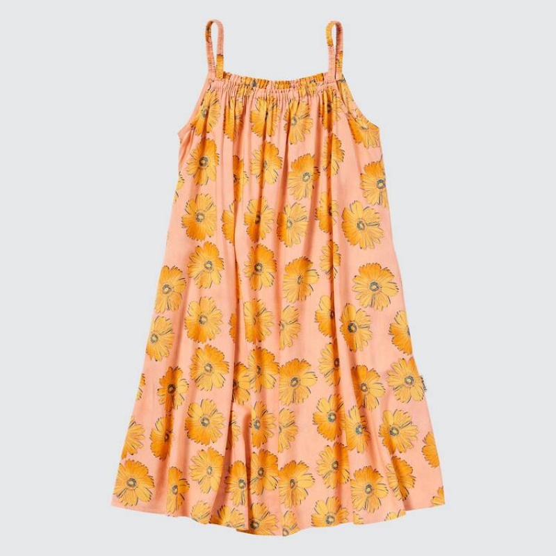 Vestido Uniqlo Andy Warhol Flowers Colección Ut Camisole Niños Naranjas Claro | 7261HWGPT