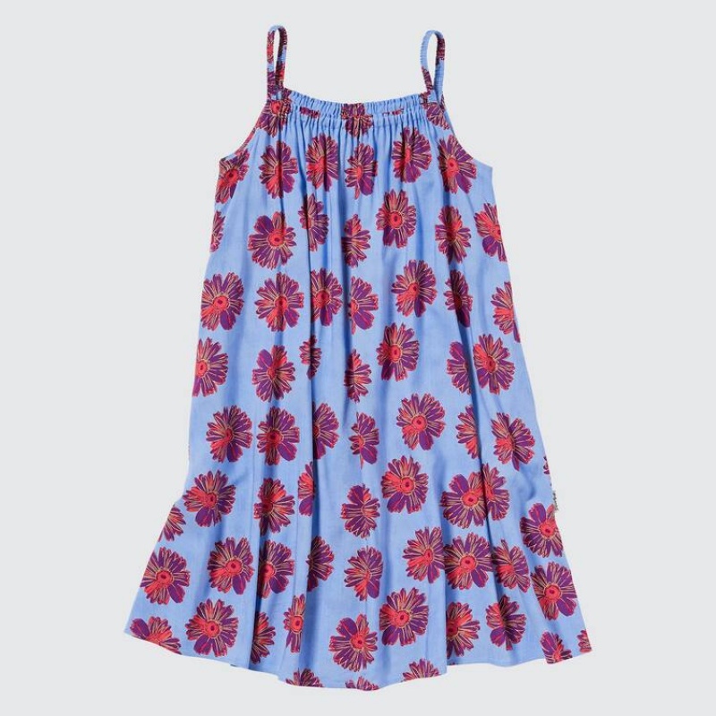 Vestido Uniqlo Andy Warhol Flowers Colección Ut Camisole Niños Azules | 8032VYMUJ