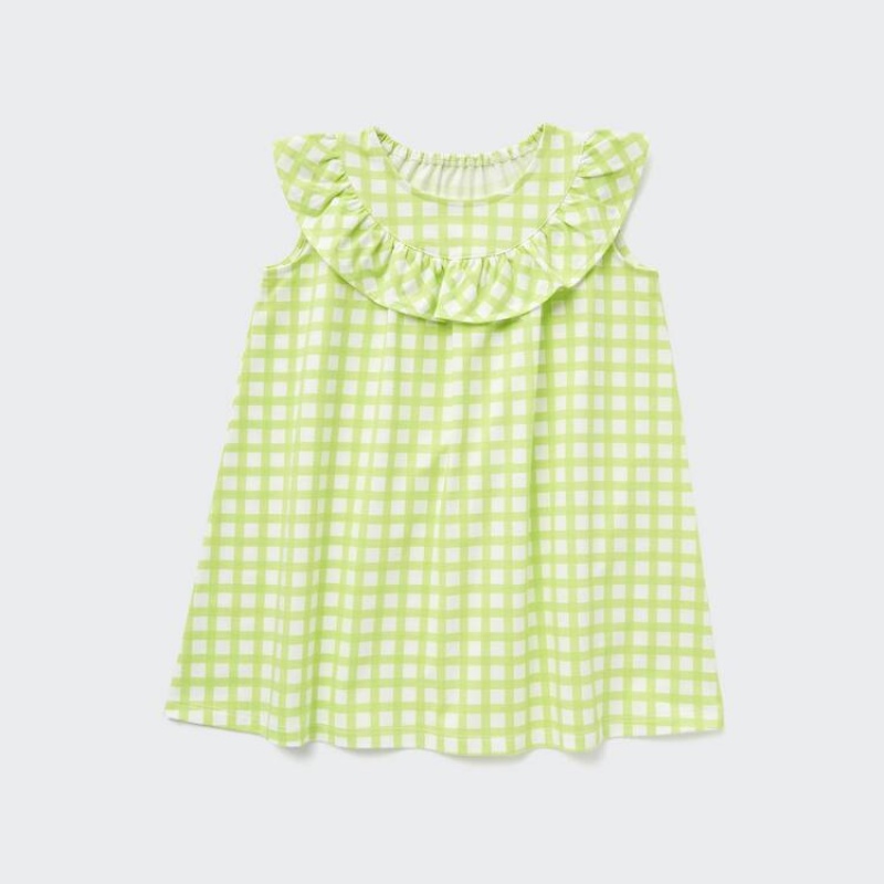 Vestido Uniqlo Checked Bebe Verde Claro | 1468HPBTC