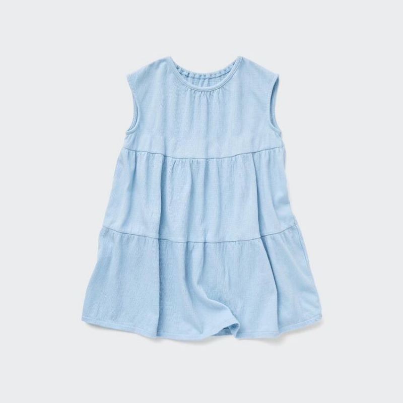 Vestido Uniqlo Corta Sleeved Bebe Azules | 8165IVAHT