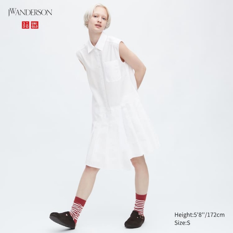 Vestido Uniqlo Jw Anderson Sin Manga Mujer Blancas | 4187OVZBN