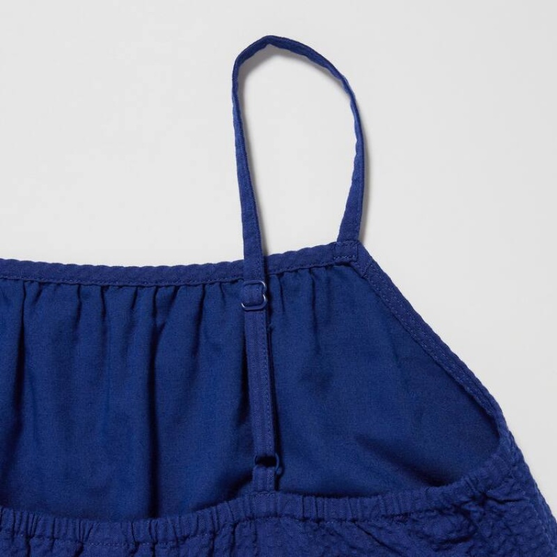 Vestido Uniqlo Seersucker Camisole Niños Azules | 5694CTHIA