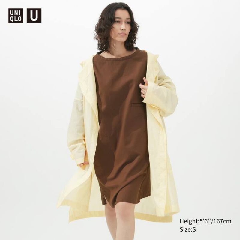 Vestido Uniqlo U 3/4 Sleeved Mujer Marrones | 8603MOAXP